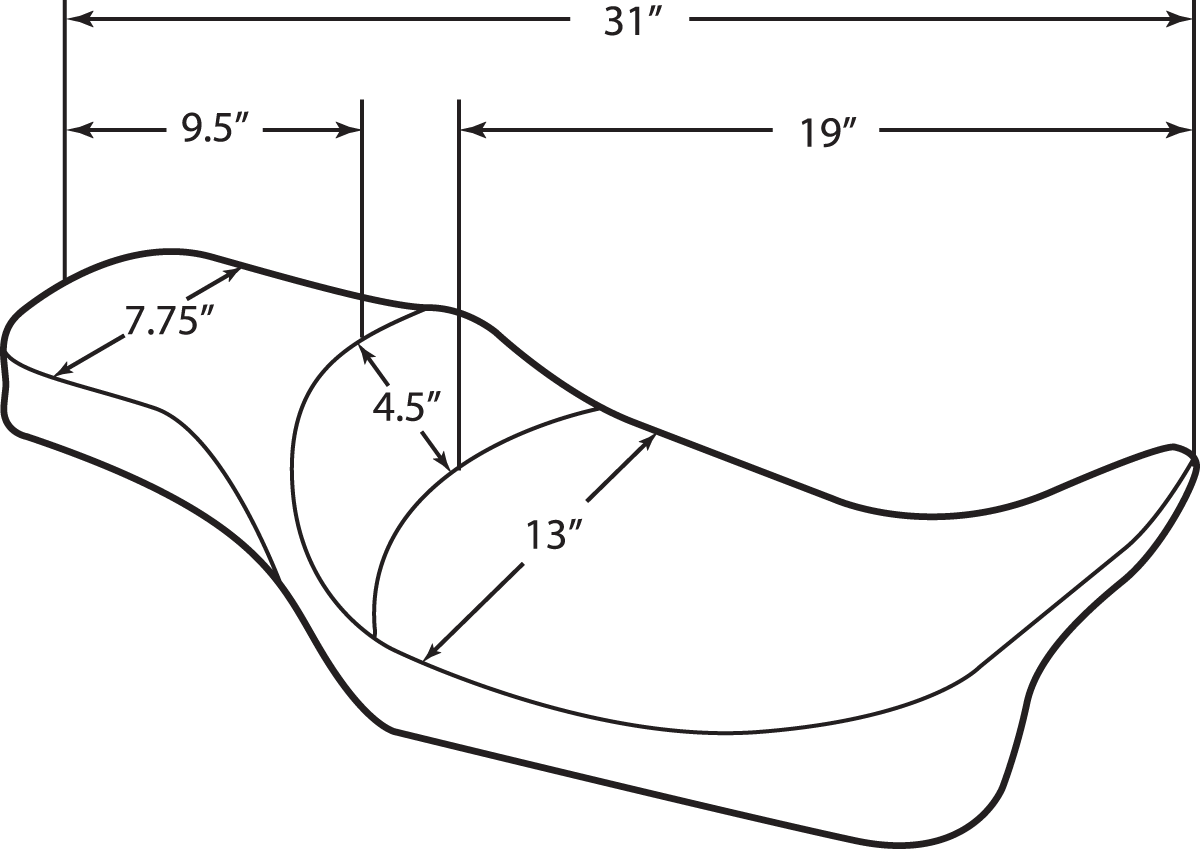 Drag Specialties Extended Reach Predator Seat – Mild Stitched – Backrest Recepticle – FL '08-'24 – view 7