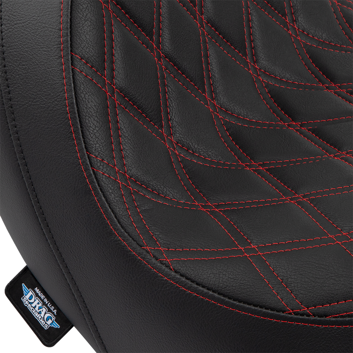 Drag Specialties Predator Seat – Double Diamond w/ Red Sitching – Vinyl – FLSB/FXLR '18-'23 – view 4