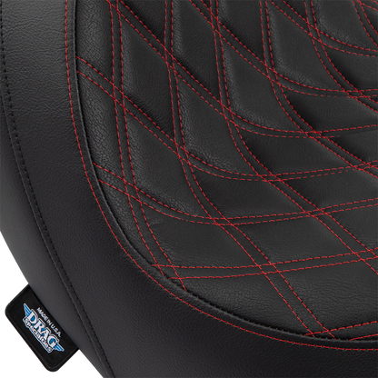 Drag Specialties Predator Seat – Double Diamond w/ Red Sitching – Vinyl – FLSB/FXLR '18-'23 – view 4