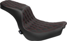 Drag Specialties Predator 2-Up Seat – Vinyl – Double Diamond – Red Stitching – FLSB/FXLRS '18-'24