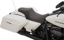 Drag Specialties Predator III Seat – Double Diamond – Red Stitched – FL '08-'23 – view 2