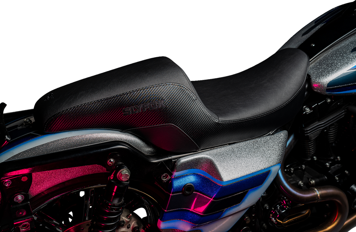 Slyfox Drifter Seat – Black Logo – Smooth Vinyl – Carbon Fiber – FL '97-'07 – view 3