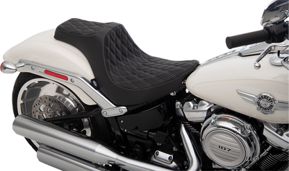 Drag Specialties Predator III Seat – Double Diamond – Silver Stitching – FLFB/S '18-'25 – view 3