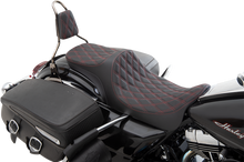 Drag Specialties Predator III 2-Up Seat – Double Diamond – Red Thread – FL '08-'23 – view 2