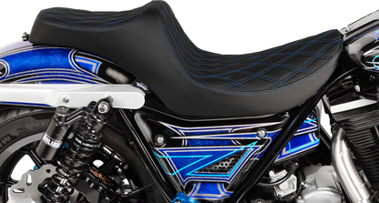 Drag Specialties Predator III Seat – Double Diamond – Black Stitching – FXR '82-'00 – view 3