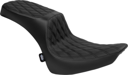 Drag Specialties Performance Predator 2-Up Seat – Vinyl – Double Diamond – Black Thread – FL '00-'17 – view 4