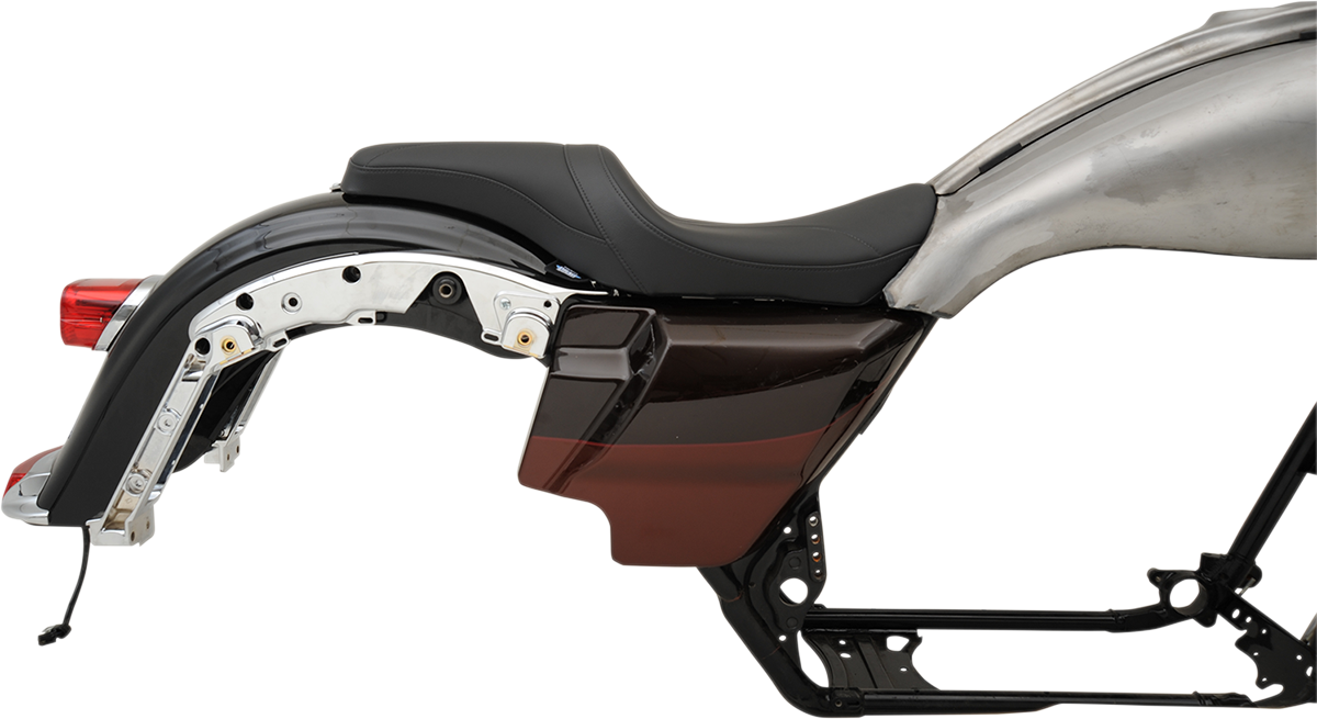 Drag Specialties Predator Seat – Mild Stitched – Yaffe Gas Tank – FL '08-'23 – view 3