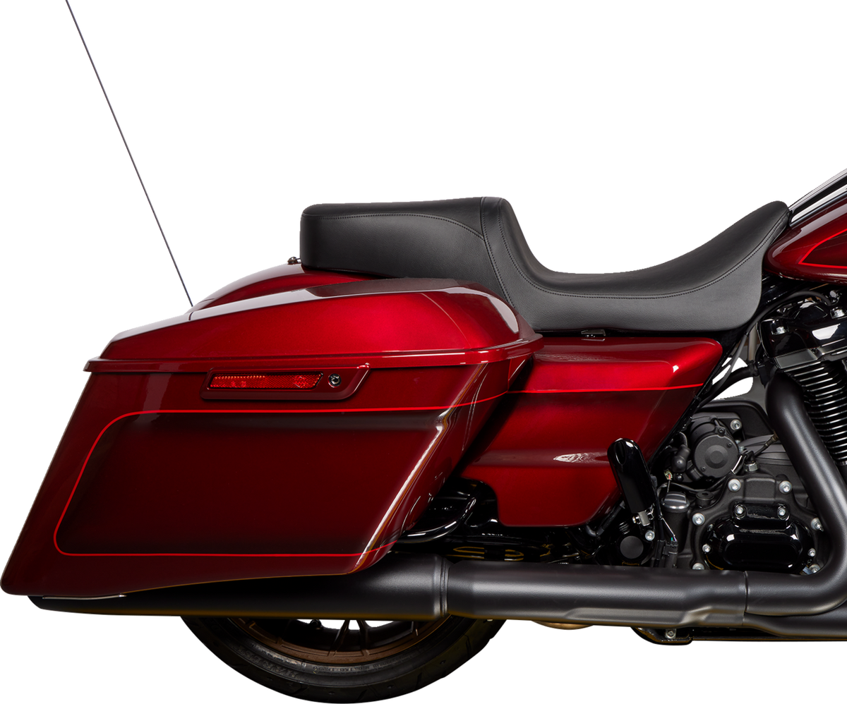 Drag Specialties Predator 2-Up Seat – Vinyl – Black – Smooth – w/o Backrest – FLH/FLT '08-'24 – view 2