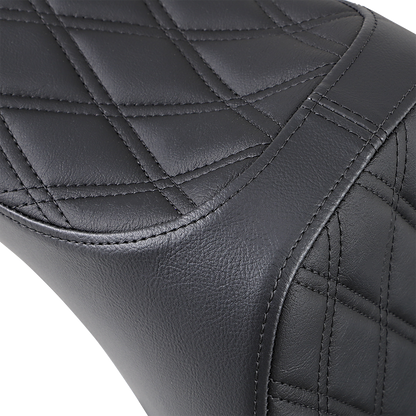 Drag Specialties Predator III Seat – Double Diamond – Black Stitching – FL/FX '18-'23 – view 2