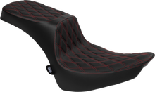 Drag Specialties Performance Predator 2-Up Seat – Vinyl – Double Diamond – Red Thread – FL '00-'17