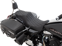 Drag Specialties Predator III 2-Up Seat – Double Diamond – Silver Thread – FL '08-'23 – view 2