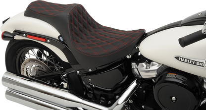 Drag Specialties Predator III Seat – Double Diamond – Red Stitching – FL/FX '18-'23 – view 4