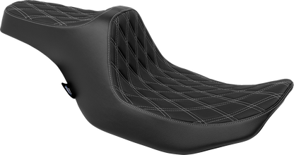 Drag Specialties Predator III Seat – Double Diamond – Silver Stitched – FLT/FLH '23-'24