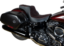 Drag Specialties Predator III 2-Up Seat – Vinyl – Double Diamond – Red Stitching – FL/FX '18-'24 – view 2
