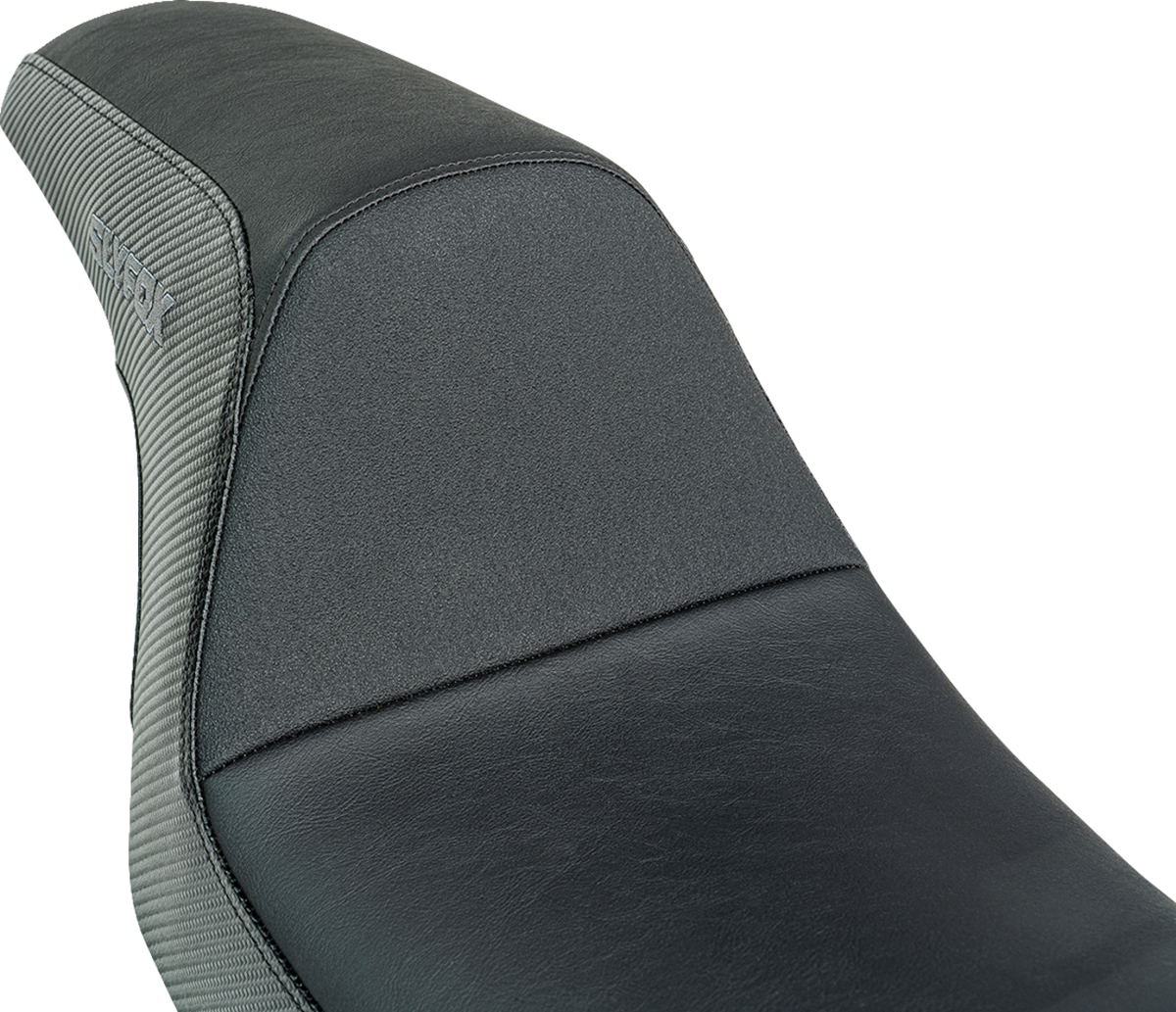 Slyfox Drifter Seat – Gray Logo – Black Vinyl – Smooth – FXR '82-'00 – view 3