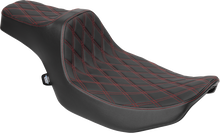 Drag Specialties Extended Reach Predator III Seat – Vinyl – Red Double Diamond Stitch – FLT/FLH '23-'25
