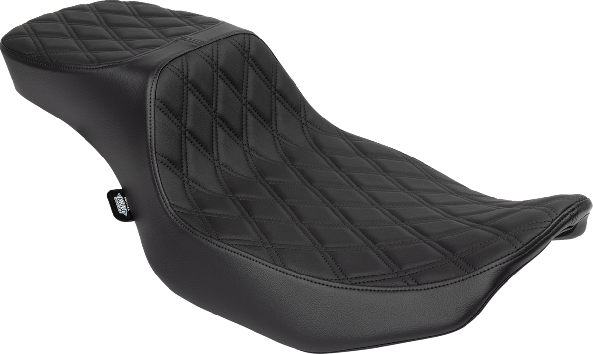 Drag Specialties Performance Predator 2-Up Seat – Vinyl – Black Double Diamond Stitch – FLHX/FLTR '23-'24