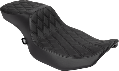 Drag Specialties Performance Predator 2-Up Seat – Vinyl – Black Double Diamond Stitch – FLHX/FLTR '23-'24