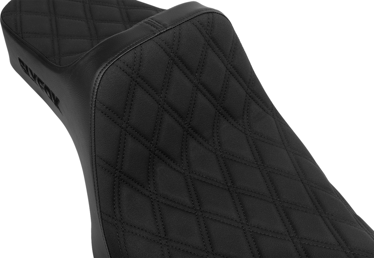 Slyfox High Noon Seat – Double Diamond – Black Logo – Black Stitch – XL '04-'22 – view 2