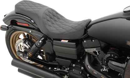 Drag Specialties Predator 2-Up Seat – Double Diamond – Black – FXD/FLD '06-'17 – view 3