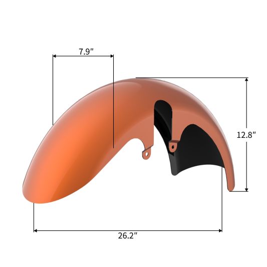 AdvanBlack Color-Matched 18" Wide Fat Tire Front Fender for Harley Touring Models 2014-2023