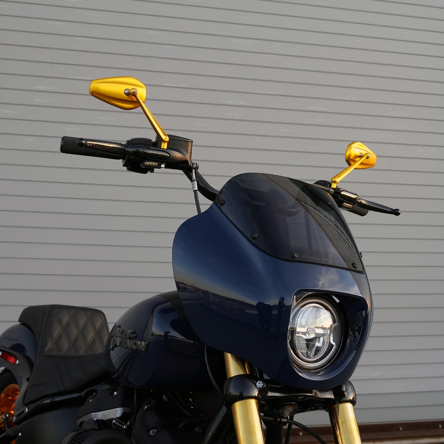 Mini Stocker Forged Mirrors In Gold For All Harley Davidson Models