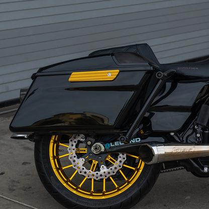 Arlen Ness 10-Gauge Saddlebag Latch Covers – Gold (2014–2024 Harley-Davidson® Touring)