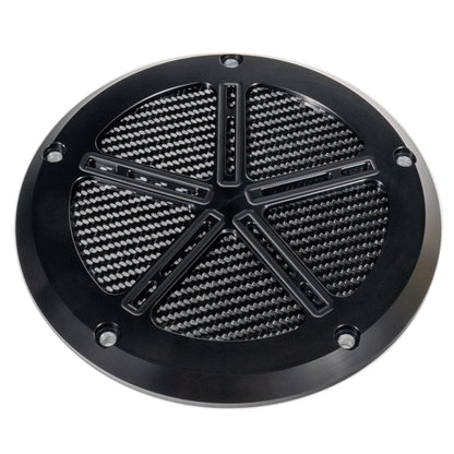 Hofmann Designs M8 Bagger Billet Aluminum & Carbon Fiber Derby Cover — Signature Series