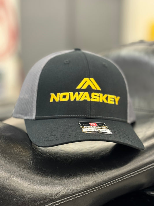 Black And Gray Nowaskey snap back hat