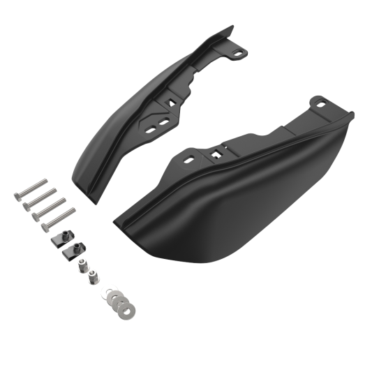 AdvanBlack Mid-Frame Air Deflectors Heat Shield For '09-'25 Harley Davidson Touring & Trike Models - Unpainted