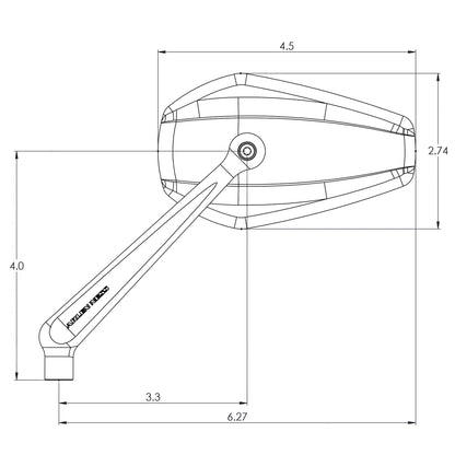 Arlen Ness Mini Stocker Forged Mirrors in Chrome, Fits all Harley Davidson Models