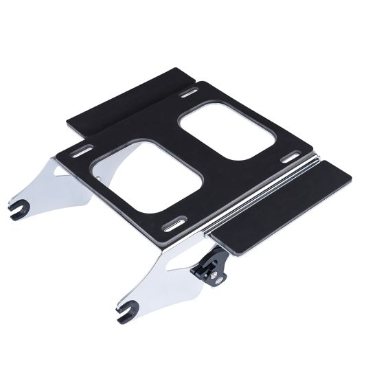 AdvanBlack Chrome Detachable Two Up Rear Tour Trunk Pack Mounting Rack for Harley Touring '96-'08