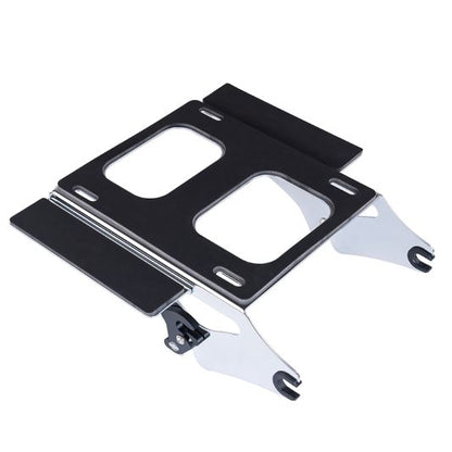 AdvanBlack Chrome Detachable Two Up Rear Tour Trunk Pack Mounting Rack for Harley Touring '96-'08