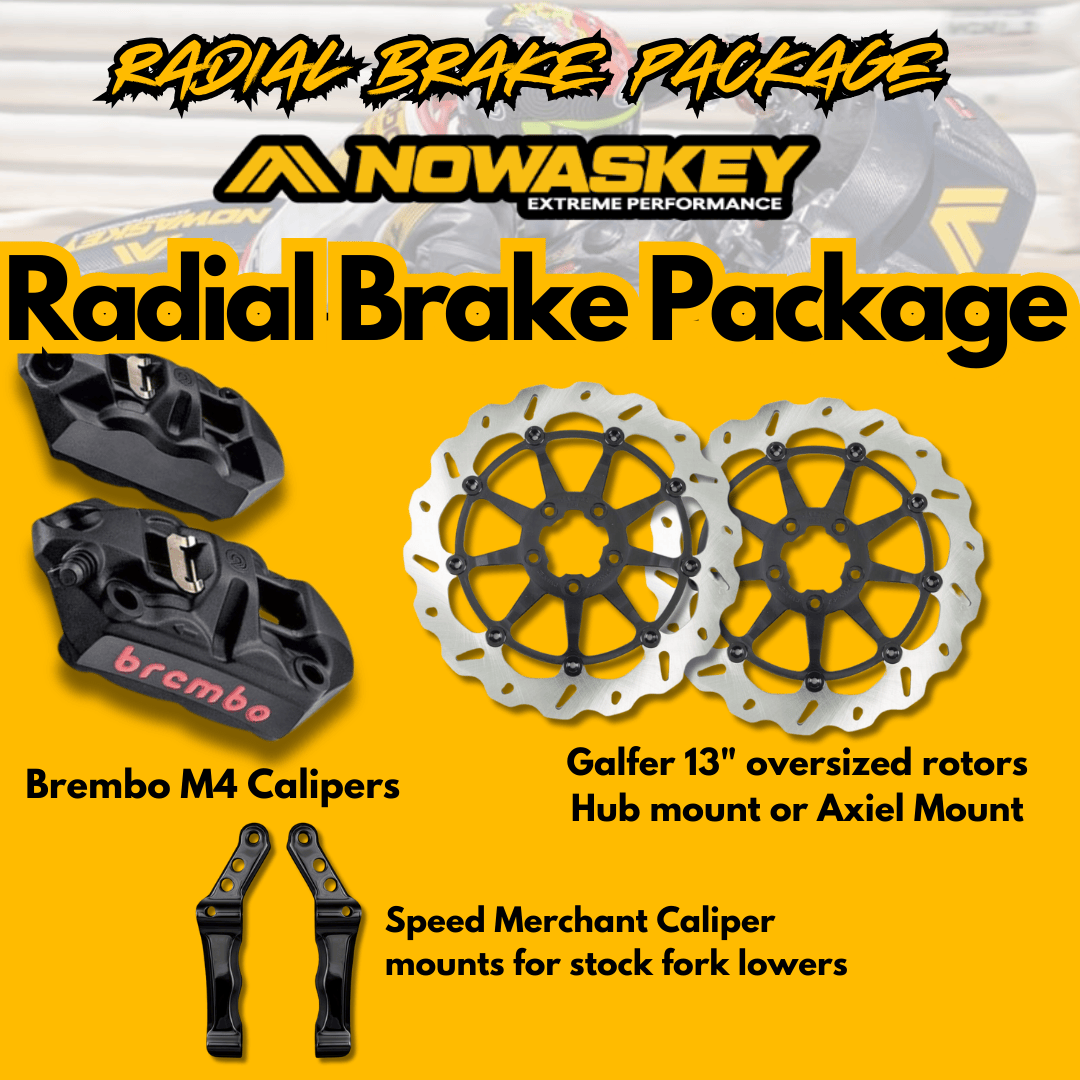 Harley Davidson Radial Brake Package with oversized rotors and brake caliper mounts