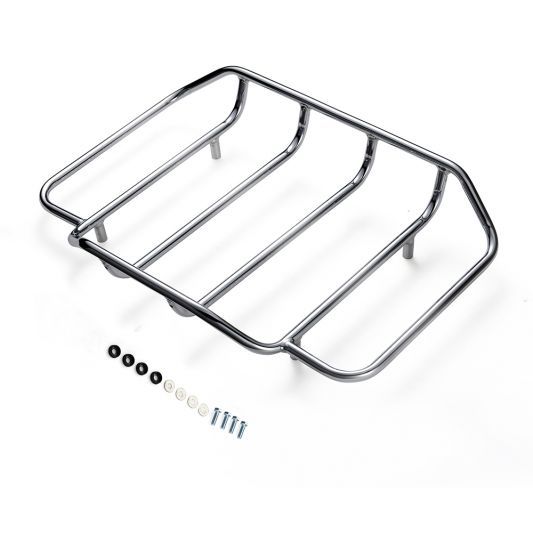 AdvanBlack Air Wing Chrome Rear Tour Trunk Pack Pack Luggage Rack for Harley Rear Tour Trunk Pack