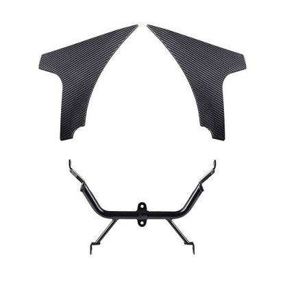 AdvanBlack Carbon Fiber Side Spoiler Panel Fairings with Support Bracket for '23.5Up Harley Road Glide