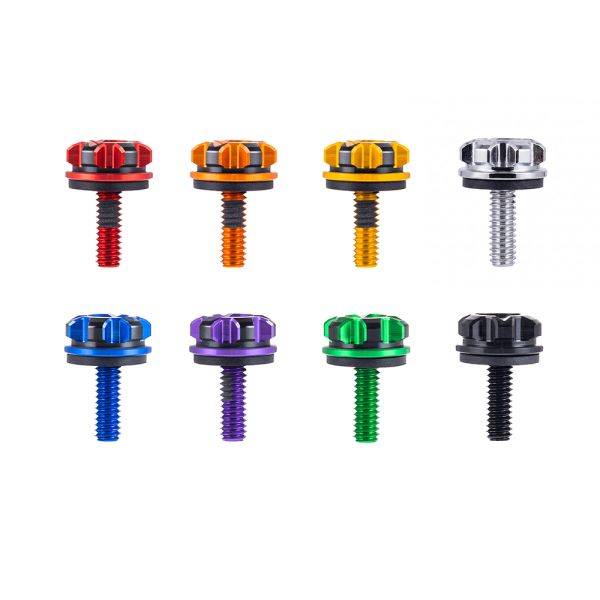 AdvanBlack Axion CNC Machined Knurled Seat Bolt Kit for Harley – Billet 6061 Aluminum
