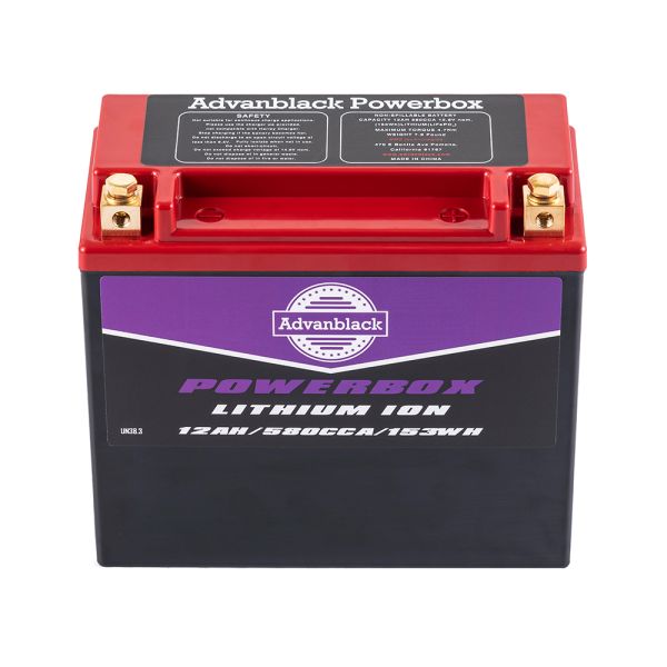 AdvanBlack Powerbox 580CCA Lithium Battery for Harley Softail & Dyna