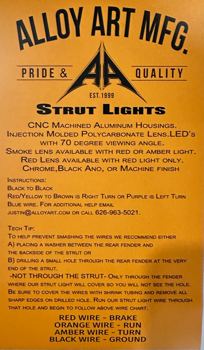 Alloy Art MFG Dyna Strut Lights – High-Performance LED Brake, Signal & Running Lights